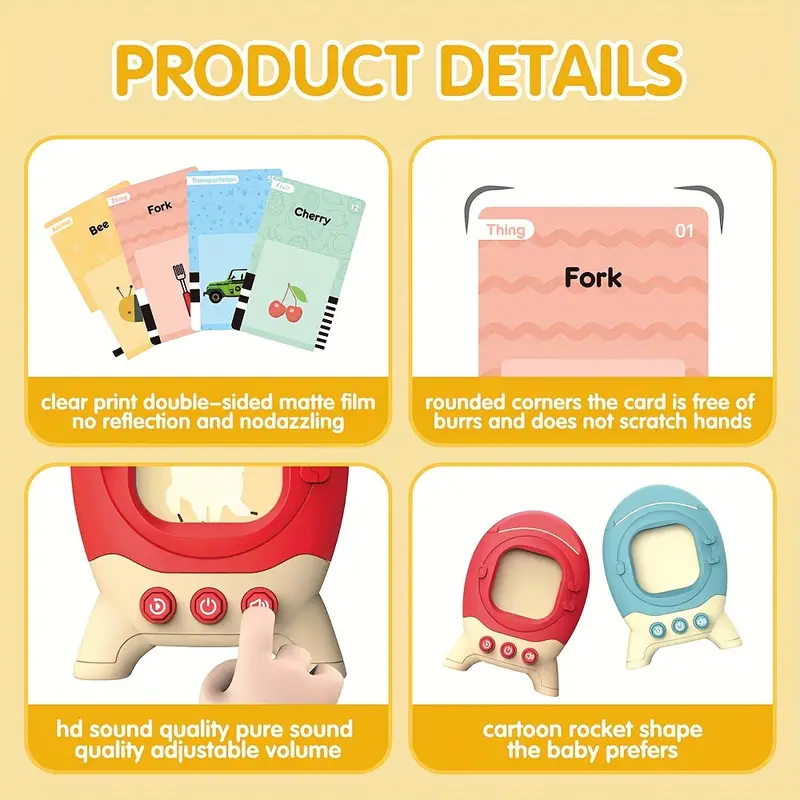 Talking Flash Cards Educational Toy for Toddlers – Montessori Learning & Speech Therapy