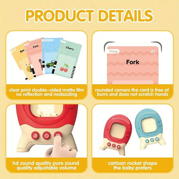 Talking Flash Cards Educational Toy for Toddlers – Montessori Learning & Speech Therapy