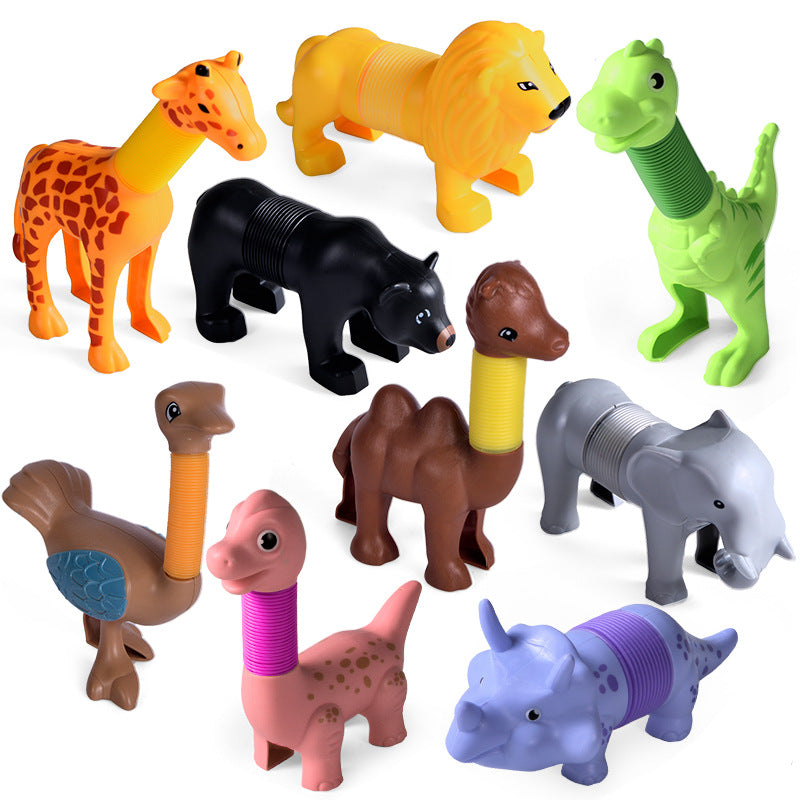 Puzzle Pressure Relief Extension Tube Variety Dinosaur Modeling Creative Stretch Decompression Toy
